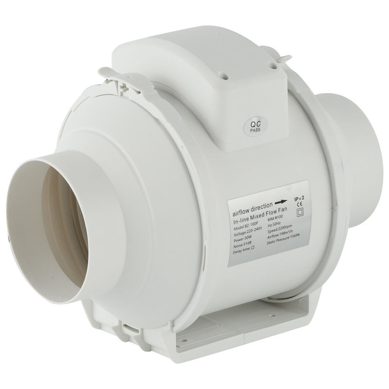 100/125/150mm Υδροπονική Αθόρυβος Μεικτός Ρυθμός Εκπομπής Εμπνευστήρας Ενσωματωμένου Δανείου για τοποθέτηση στον τοίχο